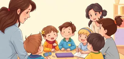 Enfants jouant ensemble dans un cadre communautaire