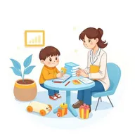 Séance de thérapie ABA avec un enfant et un thérapeute